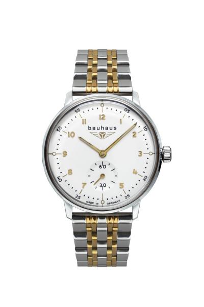 Bauhaus Damenuhr Quarz mit kleiner Sekunde mit Metallarmband